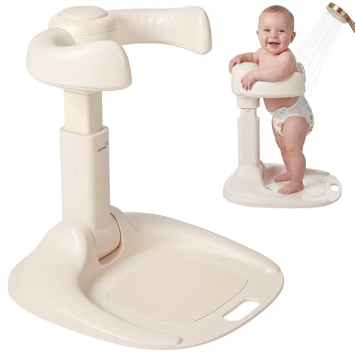 Grownsy Soporte Bañera Bebé desde 6 Meses | Ajustable en 8 Alturas, de ABS con Base Antideslizante, Reduce la Necesidad de Agacharse y Ofrece Soporte Estable