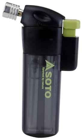 SOTO Pocket Torch with Lighter Schwarz - Leistungsstarker cleverer Feuerzeug Brenner, Größe One Size - Farbe Black