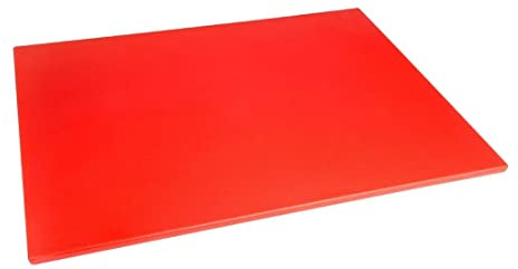 Hygiplas Tabla de cortar en color rojo, baja densidad, 10 x 600 x 450 mm