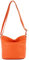 modamoda de T198 kleine Damen Leder Umhängetasche Schultertasche handmade in Italy, Farbe:Orange