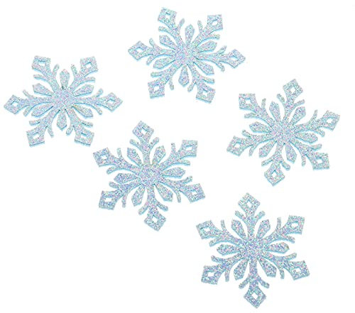 EXCEART 30 StüCk Schneeflocken Diy Haarschmuck Set - GläNzende Schneeflocken Patches FüR Haarreifen, Haarband, Haarspange