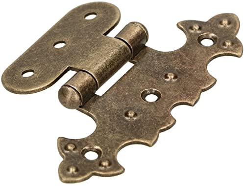 KOTARBAU® Bisagras para muebles, Bisagra de acero inoxidable, Bisagra de libro para puertas de muebles, Bisagra de doble hoja, Latón viejo, Conector multiuso, Bisagra para cajas, decorativa, Retro