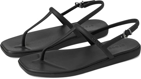 Crocs Womens Flip, Miami Thong Flip, Black, 7 UK Women