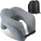 HahaGo Nackenkissen, Nackenkissen Flugzeug, Nackenhörnchen Memory Foam, Multifunktionales Reisekissen Flugzeug für Erwachsene, Tragbares U-förmiges Kissen für Zuhause, Reisen, Büro und Camping (Grey)