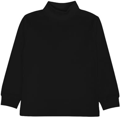Ludor Nazareno Gabrielli | Jersey de Cuello Alto para Niño/Niña en Algodón Cálido 100% Interlock. Camiseta Térmica de Cuello Alto para Niño/Niña de 3-16 Años. Edición Limitada, Negro , 12 años