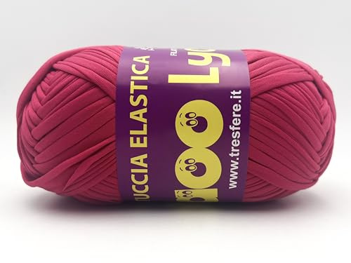 Fettuccia Waoo Lycra 300g Fucsia Filato Elastico per Borse, Uncinetto, Tricotin e Accessori Handmade | 110m x 2cm, Alta Qualità, Made in Italy