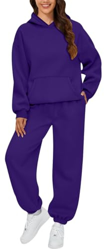 Peuignao Tute Sportive Donna Set Tuta con Cappuccio Sportiva Ginnastica Felpata Jogging Oversize Larga Elegante Lunga Tute Tracksuit da Donna Completa Primaverili Casual Taglie Forti Felpa Pantaloni