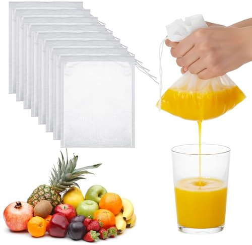 8Pack Nut Milk Bag Strainer for Juicing, Reusable Strainer Bag, Nylon Cheese Cloth Bags for Straining, 12x8 Inch(S)