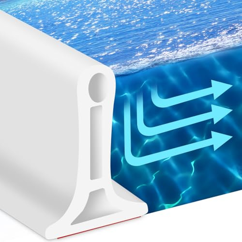 2M Protezione Anti-Schizzi per Doccia Autoadesiva 360° Pieghevole Guarnizione Doccia Gomma Guarnizione Impermeabile per Doccia Acquastop per Cucina Bagno Separazione Doccia
