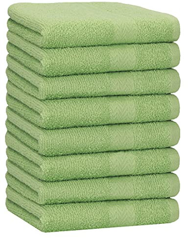 Betz 8 Stück Handtücher Set Größe 50 x 100 cm Handtuch Premium 100% Baumwolle Farbe apfelgrün