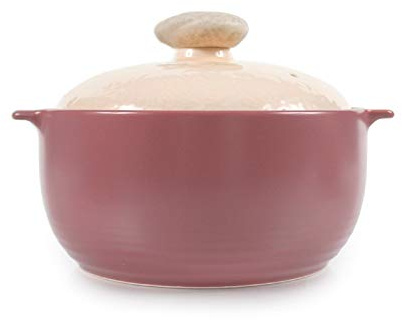 Neoflam Kiesel 1.5qt Non-Stick Ceramic Casserole Pot, Dutch Oven, Clay Pot, Stockpot for Stew, Soup, Steam, Scratch Resistant, Oven Safe, Heat Resistant, Lilac