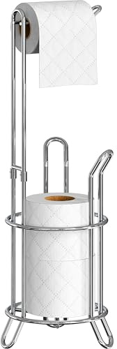 Simple Houseware Bathroom Toilet Tissue Paper Roll Storage Holder Stand, Chrome