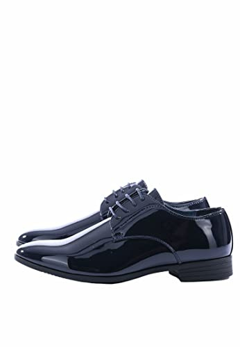 Scarpe Uomo Eleganti Blu Nere Lucide Classiche Cerimonia Derby