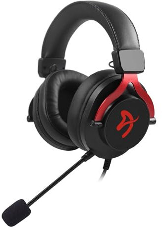 Arozzi Aria Casque Arceau Connecteur de 3,5 mm Noir, Rouge