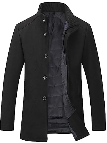 YOUTHUP Cappotto Uomo Lana Invernale Vestibilità Regolare per Lavoro | Tessuto caldo e confortevole, design classico elegante per ufficio e uscite invernali