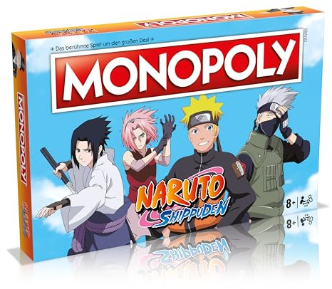 Winning Moves Monopoly Naruto Edition - Monopoly Spiel für Fans - Familienspiele Strategie Brettspiele Naruto - 2+ Spieler ab 8+ Jahren - Deutsch