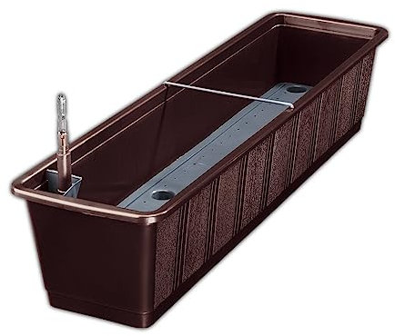 Erhard-Trading Blumenkasten Aqua Green Plus Balkonkasten mit Wasserspeicher (Größe 1 (60 cm), Braun)