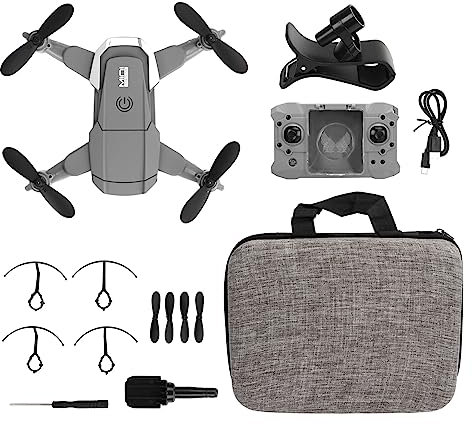 Drone Plegable, Mini Drone Con Cámara 4K Control Remoto De Altitud Plegable Vista WiFi Sensor De Gravedad Cuadricóptero RC Con Estuche De Transporte, Negro