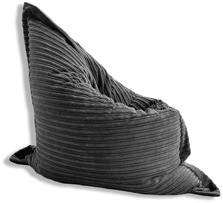 Beautiful Beanbags - Large Floor Cushion Bean Bag Seat Jumbo Cord Ready Filled - Grey