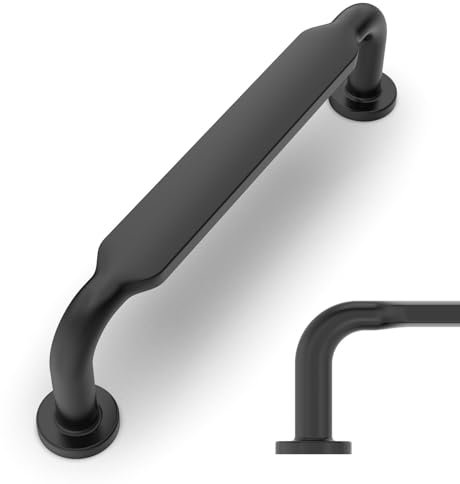 Amerdeco 10 Stück Möbelgriffe Schwarz,96mm Lochabstand, Zinklegierung Schubladengriffe & Schrankgriffe für Küchenschränke & Kleiderschränke UK0071