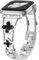 CHANCHY 38mm 40mm 41mm 42mm(series 10) für Apple Watch Armband, Damen Glücks Vierblatt Diamant Edelstahl Armband Ersatzarmbänder für iWatch Series 10/9/8/7/6/5/4/3/2/1/SE, Silber/Schwarz
