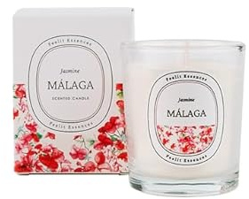 Feelit - Velas Aromáticas Perfumadas - Recuerdo de Málaga - Aroma de Jazmín - Velas Naturales de Soja 80 g 25 Horas - Velas Decorativas para el Hogar - Para Regalar - Fabricación Artesanal en España