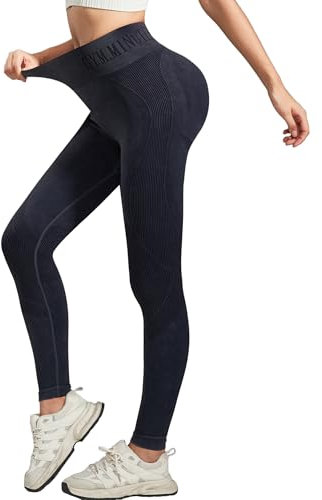 FXTYK Sport Leggings High Waist Yoga Push Up Lang Sportleggins Sexy Fitness Yogahose Shape Kompressionshose Gym Jogginganzug Sporthose FüR Damen