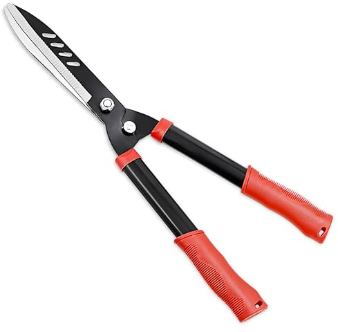 10” Carbon Steel Heavy Duty Hedge Shears – Garden Hedge Shear Clippers for Precision Cutting & Trimming of Bushes, Shrubs, and Hedges - Steel Handle with Comfortable ABS Grip