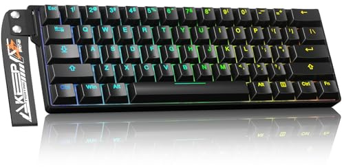 DAREU EK60 HE 8K Hz Mini Teclado Gaming de Disparo Rápido,Compacto 60% Teclado Mecanico con Cable y Correa Decorativa Extraíble, 0.01mm RT Precisión, Interruptores de Efecto Hall, RGB, para PC/Mac