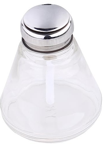 HONITANO Glasflaska för Alkohol med Tryckpump Hållbar och Dispenser för Handsprit Sminkborttagning och Rengöring och Portabel för Hem och Utomhusbruk
