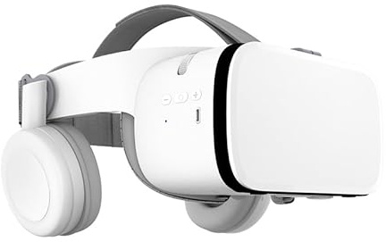 Cuffie 3D per realtà virtuale VR con audio Hi-Fi Bluetooth, occhiali IMAX VR per film e videogiochi, compatibile con smartphone da 4,7 a 6,5 pollici (bianco)