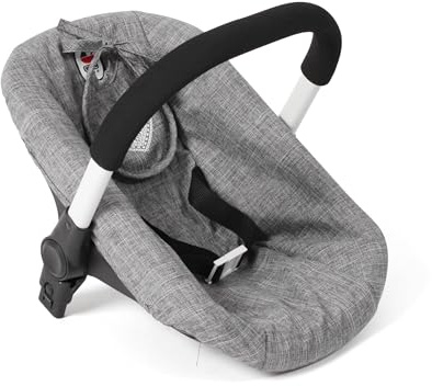 Bayer Chic 2000® Seggiolino auto per bambole con adattatore per passeggino - Jeans grigio - Bambole fino a 52 cm - 3-8 anni