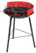 Barbacoa de carbón roja, De Ø34x55cm, Regulable 2 alturas, fácil montaje, fácil guardado, Para 6 comensales, Barbacoa jardín
