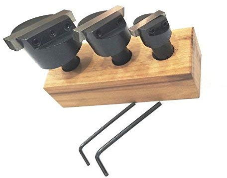 Set of 3 Pcs Fly Cutters 1/2 Shank + HSS Tool Bit- Wooden Stand Machine Tools