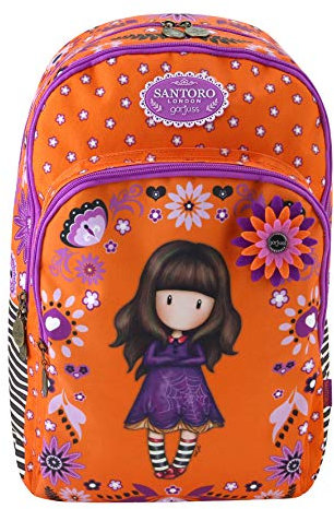 Gorjuss Fiesta Triple Pocket Backpack Rucksack - Cobwebs