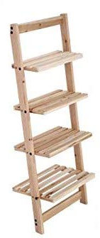 Mobile inclinato scaletta porta asciugamani bagno in legno 4 ripiani shabby chic 42 * 26 * 100 cm da appoggio AOX-759284