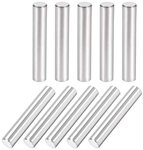 uxcell 10Pcs 8mm X 50mm Dowel Pin 304 Stainless Steel Cylindrical Shelf Support Pin Fasten Elements Silver Tone