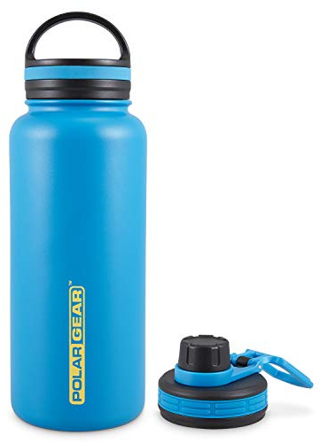 Polar Gear 1 Litre Vacuum Insulated Stainless Steel Water Bottle - 12H Hot, 24H Cold - Blue