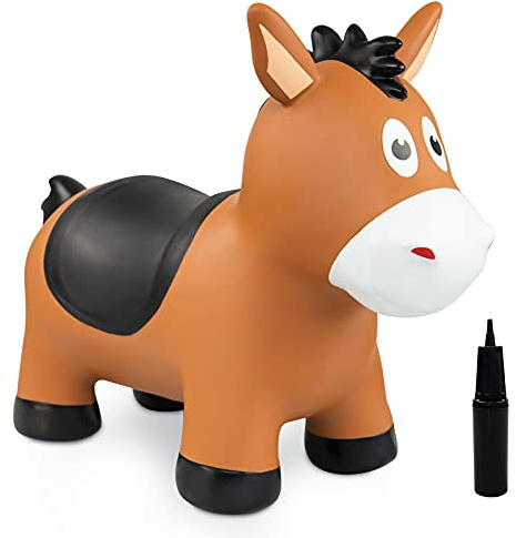INPODAK Animal Saltarín,Animal de Salto,Caballo Saltarín,Salta Animales Hinchable para Niños Salta,juguete para montar para niños pequeños,Juguetes saltarines para niños y niñas de 1 a 6 años
