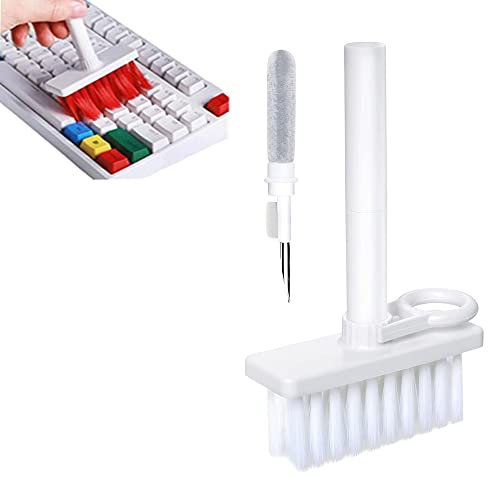 Tangentbordsrengöringssats, 5-i-1 dammrengöringsborste för dator/mobiltelefon/hörlurar AirPods/PC/laptop/tangentbord (med tangentdragare)