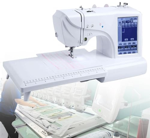 CGLYYDS Machine à Coudre et Broderie, Machine à Broder numérique électrique, Machine à Coudre Automatique avec écran Tactile LCD de 7 Pouces, pour décoration Domestique, vêtements, Artisanat