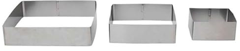 Lot de 3 Cadres à Pâtisserie Carrés 20cm Argent