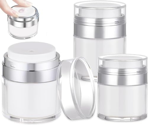 Auauraintt Set di 3 flaconi per crema sottovuoto, 15/30/50 ml