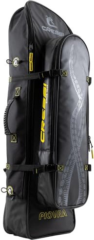 CRESSI Unisex-Adult Piovra Dry Fins Backpack Rucksack/Tasche mit Wasser abweisender Behandlung für Langflossen und Ausrüstung Angel/Apnoe, Schwarz/Gelb, XL