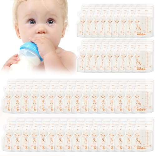 Aolso Sachet Conservation Lait Maternelle 250ML, 50PC Sac de stockage de lait maternel, Double Fermeture Étanche, Sac Lait Maternel Congelation, Sac Conservation Lait Maternel, vec Zone d'Écriture