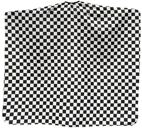Gabri Professional Barber Cape Gown - Premium Hairdressing Cape for Hair Salon - Waterproof Hair Cutting Capes and Gowns for Barber Shops (Chequered (Black & White), 150cm (L) x 115cm (W))