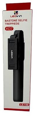 SQUADO Palo selfie trípode K07 LE-140, palo selfie Bluetooth con mando a distancia, soporte giratorio extensible para iPhone y Samsung
