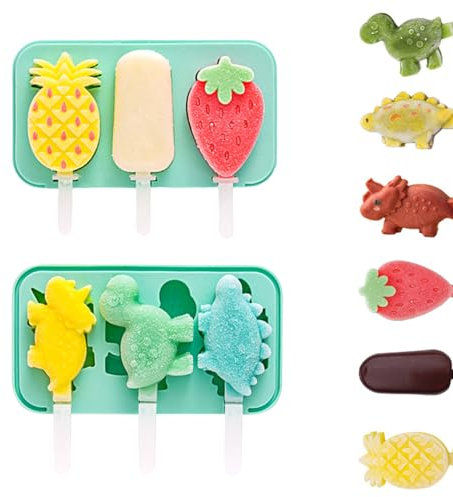 Ice Lolly Moulds with Sticks – 2Pcs Reusable Silicone Ice Cream Moulds for Kids, BPA-Free Food Grade Popsicle Maker, Easy Release Lolly Mould for Homemade Frozen Treats