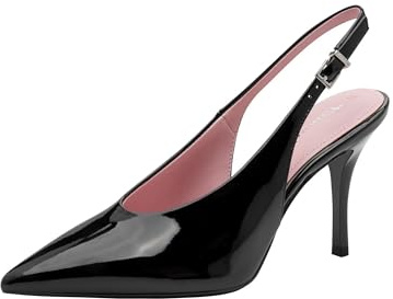 Tamaris Escarpin à bride arrière pour femme à talon aiguille noir 39 EU