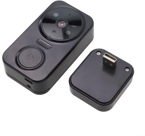 Sonnette vidéo avec audio bidirectionnel et WiFi pour une gestion efficace des visiteurs (noir)
